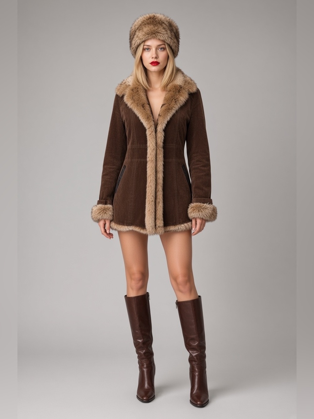 Burberry Brown Shearling-Trim Jacket - Picture 10 of 11